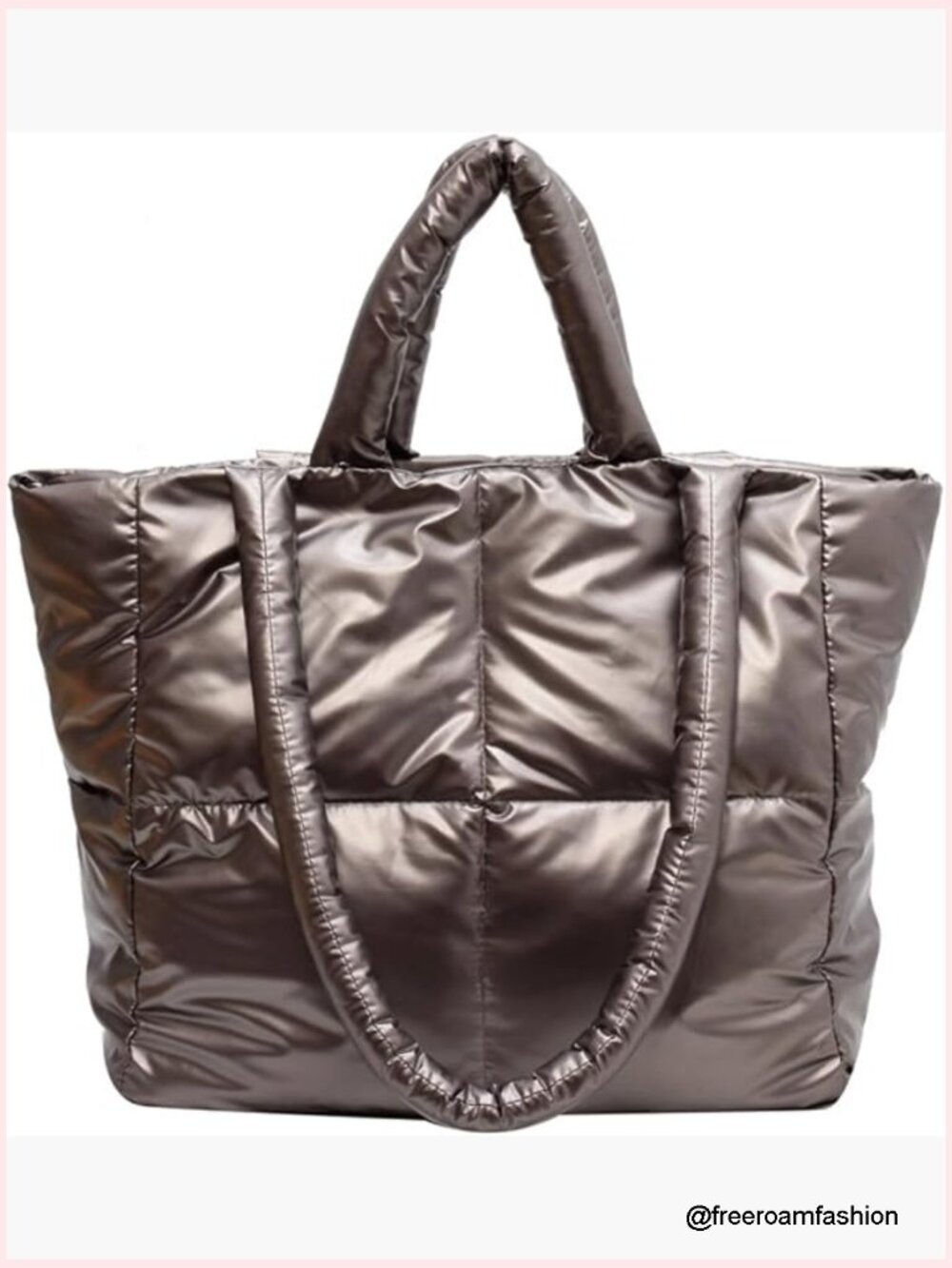 Large Puffy Tote Bag Quilted Puffer Shoulder Bag Women Travel Work Bag